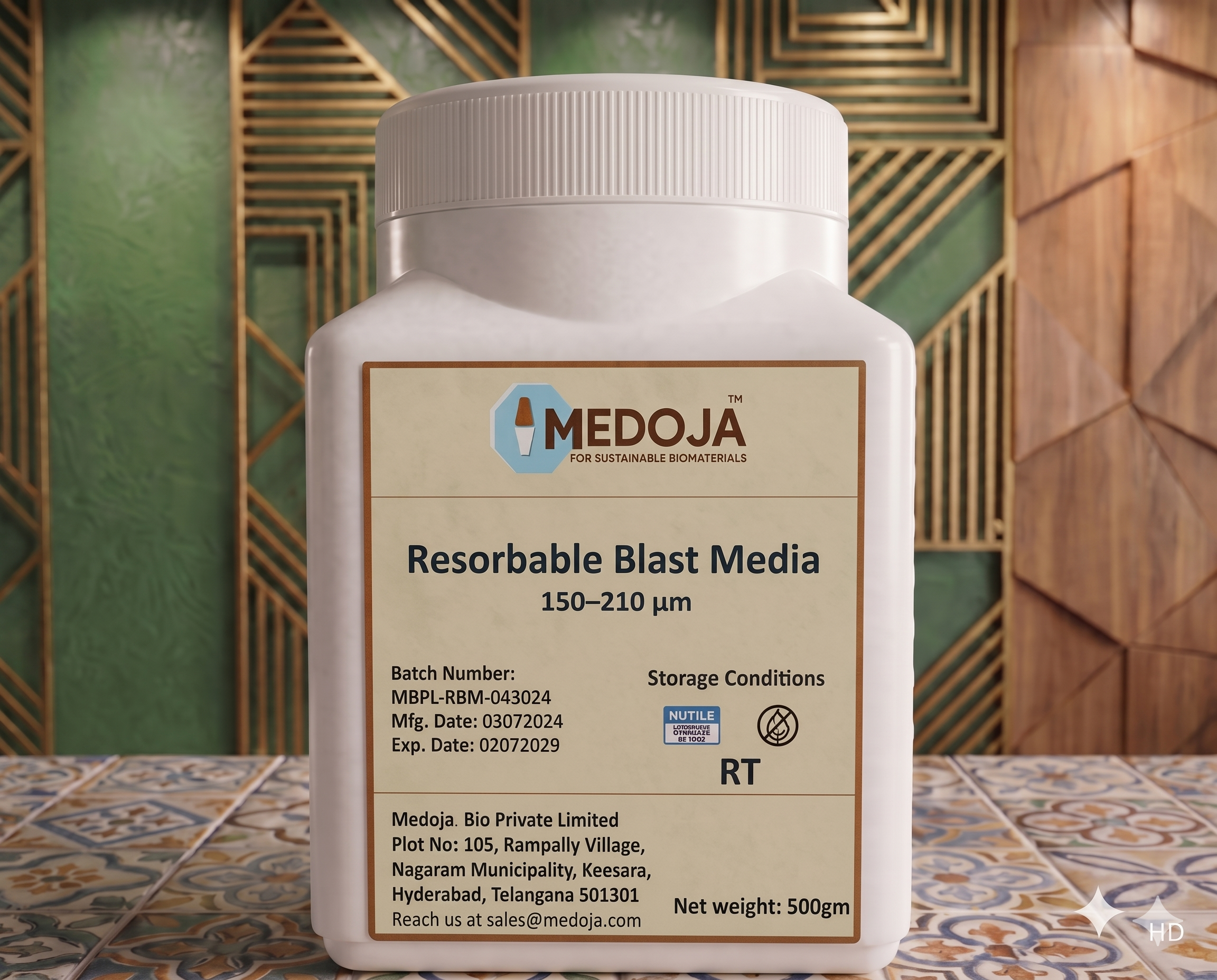 Resorbable blast media hydroxyapatite for dental implant surface treatment