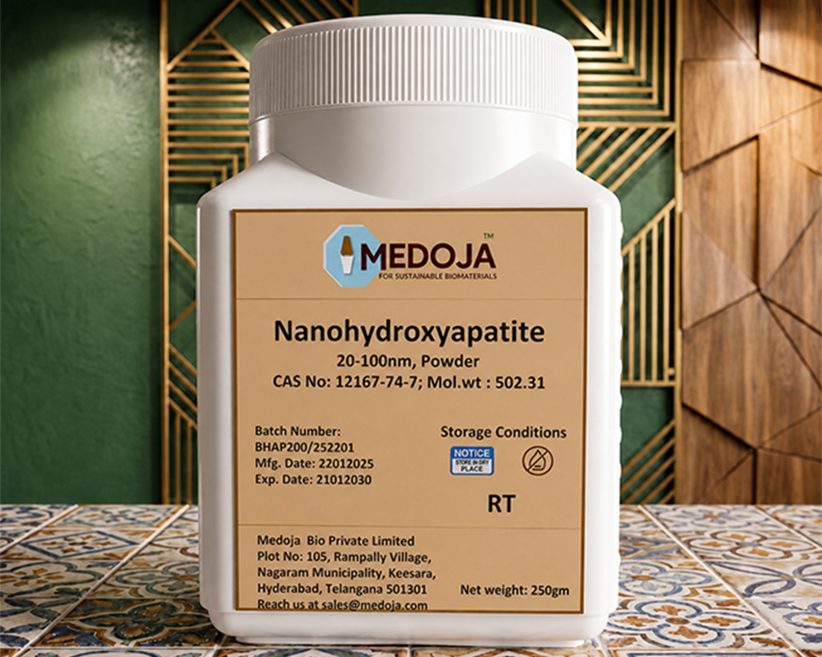 Nano hydroxyapatite powder for toothpaste and enamel remineralisation