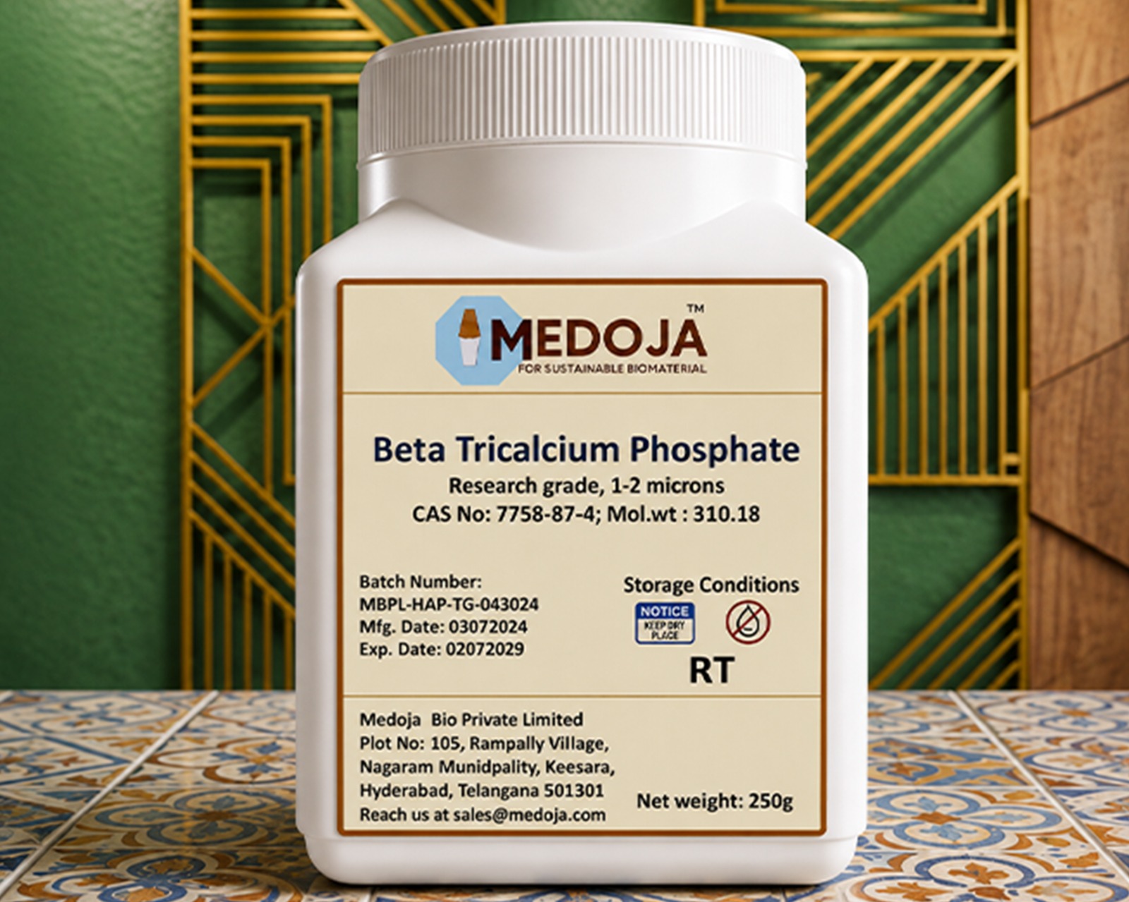 Beta-tricalcium phosphate (beta-TCP) bone graft material research