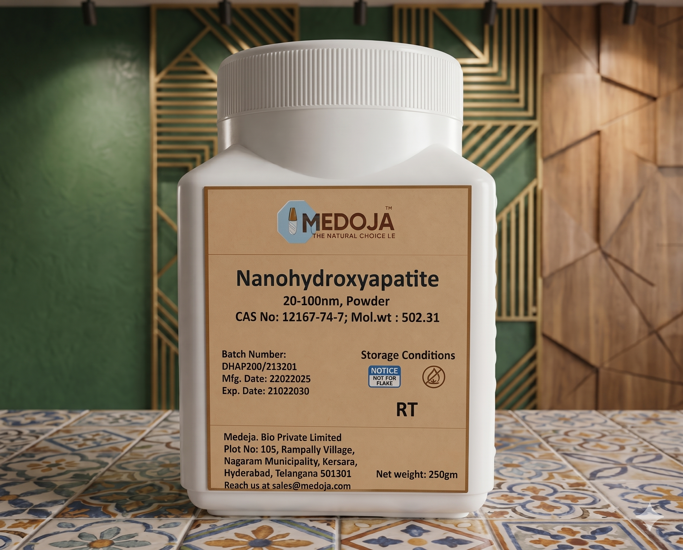 Nano hydroxyapatite powder for toothpaste and enamel remineralisation